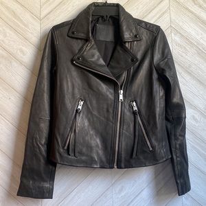 All Saints Dalby biker leather jacket black 8